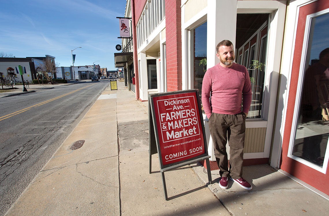 Ryan Webb’s latest reclamation project along Dickinson Avenue will house the Farmers & Makers Market, set to open in January.