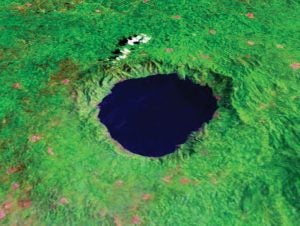 Aerial view of Lake Bosumtwi