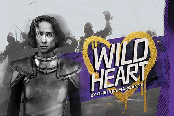 Cover of "Wild Heart" featuring a woman in armor, embodying strength and resilience against a dramatic backdrop.