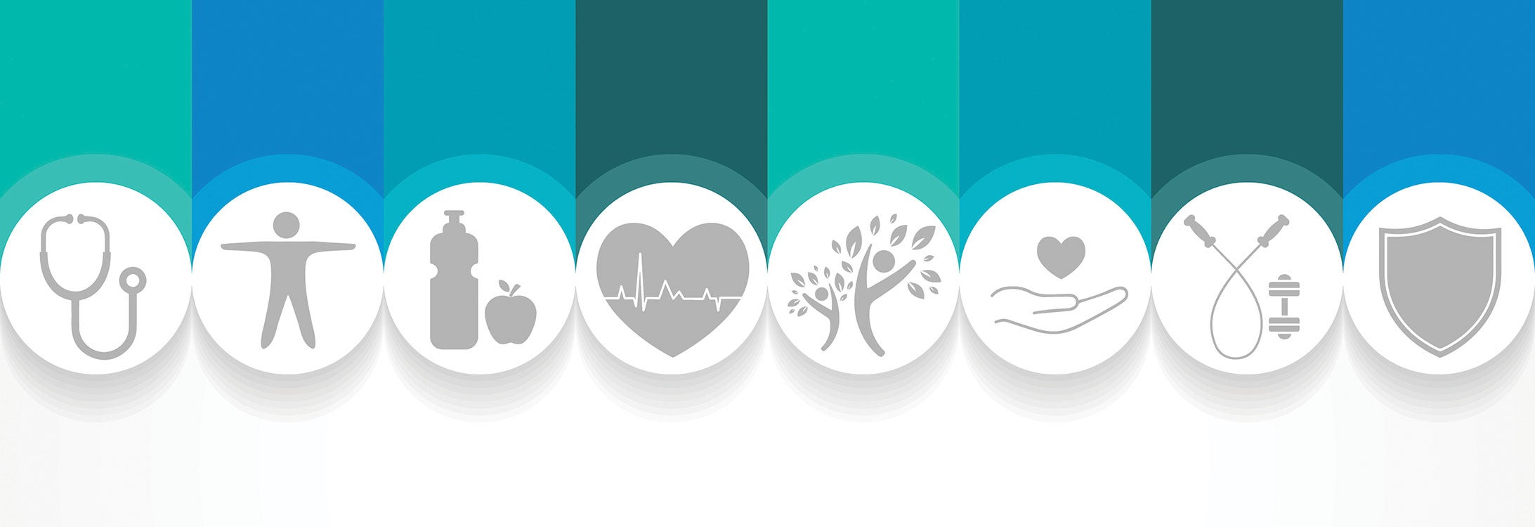 A series of health related icons.