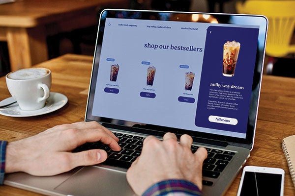 A modern coffee shop website design featuring a warm color palette and inviting layout for an engaging user experience.